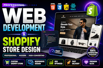 do website development, shopify store design, wordpress website