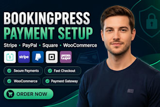 setup bookingpress stripe paypal square woocommerce payments