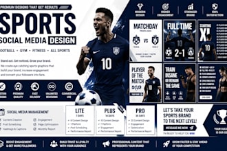 do eyecatching sports social media post design football gym fitness sports brand