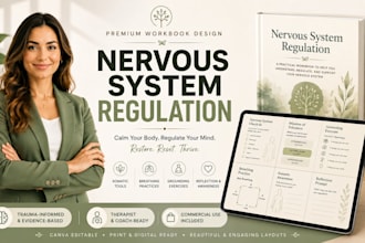 design nervous system regulation workbook journal worksheets canva PDF