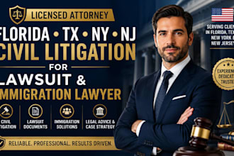 licensed florida tx ny nj civil litigation for lawsuit and immigration lawyer