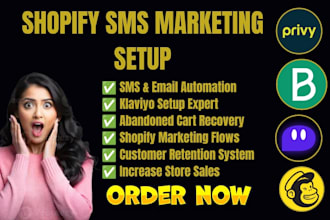 setup shopify sms marketing klaviyo txtcart ai mailchimp postscript brevo privy