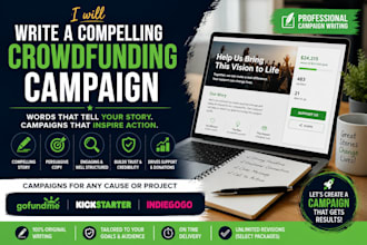 write compelling crowdfunding campaign for gofundme kickstarter indiegogo