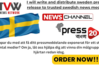 write and distribute sweden press release to trusted swedish news media