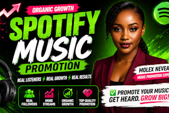 increase spotify followers, monthly listeners with genuine streams