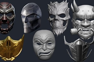 sculpt 3d cosplay mask 3d armor 3d model helmet oni mask halloween for 3d print