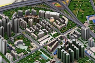 create 3d community map for master plan, township design, residential layouts