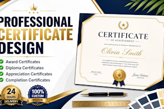 design professional certificate, diploma, award and appreciation certificate