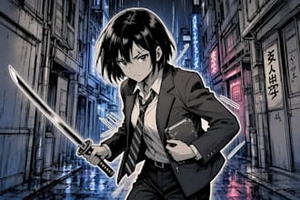do anime manga illustration, manga comic page