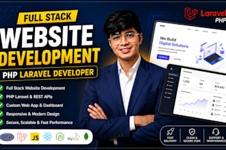 full stack website development as full stack developer PHP laravel developer