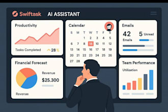 provide ai virtual assistant, web research and data entry