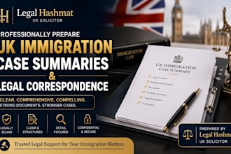 prepare UK immigration case summaries and legal correspondence