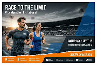design a professional advertising sports flyer or poster