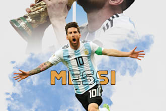 edit your photo into a retro football poster like messi