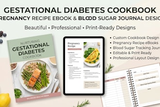 design gestational diabetes cookbook, pregnancy recipe ebook and meal planner