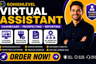 do gohighlevel virtual assistant customise dashboard ghl prospecting reporting