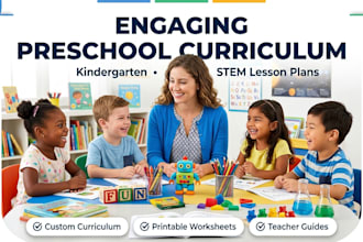 write engaging kids preschool curriculum, kindergarten, and stem lesson plans