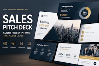 sales pitch deck, client presentation, b2b sales powerpoint design