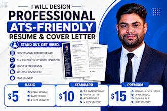 design, write and edit a professional ats friendly resume, CV and cover letter
