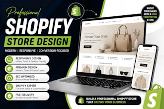 build modern responsive shopify online store, design or redesign shopify store