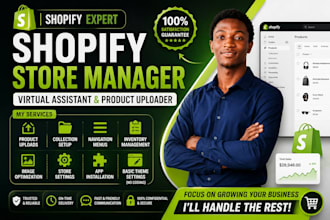 be your shopify store manager, product uploader and inventory manager