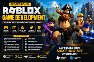 develop a roblox game, roblox studio game, luau scripting