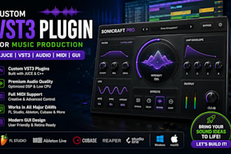 develop custom juce vst3 plugin for music production fl studio ableton midi daw