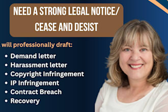 cease and desist letter for harassment, defamation, copyright or trademark