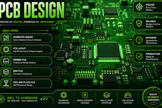 design pcb circuit, pcb design, pcb schematic, fabrication gerber and bom