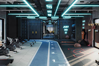 3d gym interior design pilates spa fitness facility yoga studio wellness centers