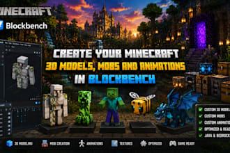 create minecraft 3d models, mobs and animations in blockbench