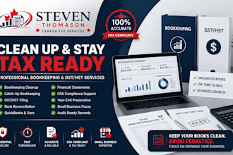 clean up canada bookkeeping gst hst filing reconcile accounts for small business