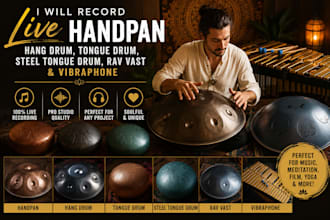 record live handpan, hang drum, tongue drum, steel tongue drum, rav vast