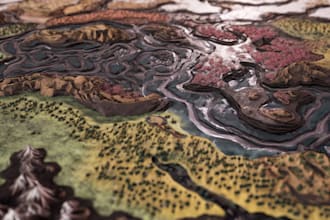 make fantasy map illustration for, novels and games
