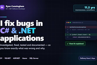 fix bugs and issues in your c sharp or dot net application