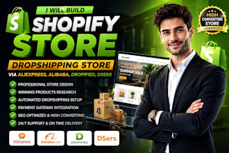 build shopify store shopify dropshipping via aliexpress alibaba dropified dsers