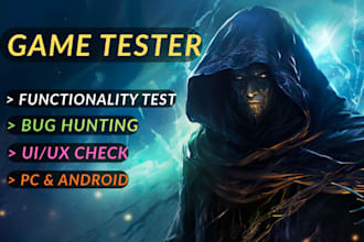 be your android game tester and playtest mobile game with report