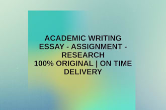 write your acadmic assignment