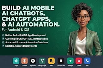 build ai mobile app, ai chatbot, chatgpt app, android ios app and ai automation