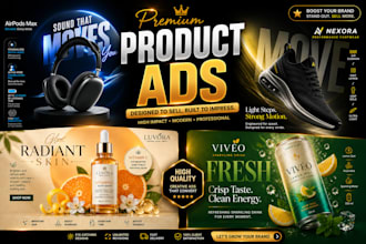 design premium product ads for ecommerce and social media