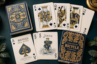 design custom playing card artwork poker card deck illustration board game card