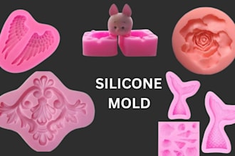 create custom silicone mold plastic injection mold slip casting mold print stl