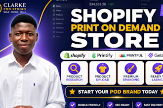 build a shopify print on demand store with printify printful or gelato
