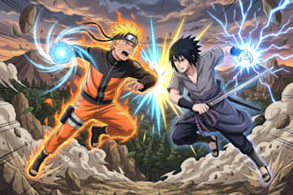 draw you in naruto style and anime character
