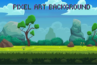 create custom pixel art background landscape and game environment