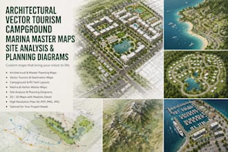 design architectural vector tourism campground marina master maps site analysis