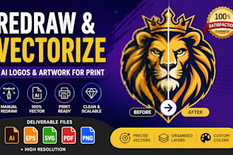 redraw and vectorize ai  logo and artwork for print