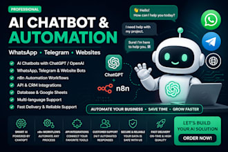 build ai chatbots for whatsapp, telegram and websites using open ai