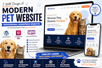 design a veterinary clinic website using elementor