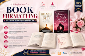 be your self help, romance book editor, formatter, editing, cover design, KDP